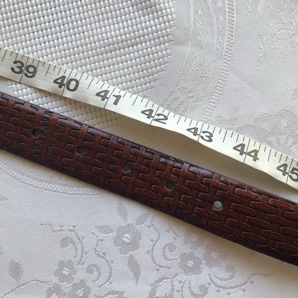 PGA Tour Textured Brown Top Grain Leather Belt with Silver Buckle Men’s Size 40